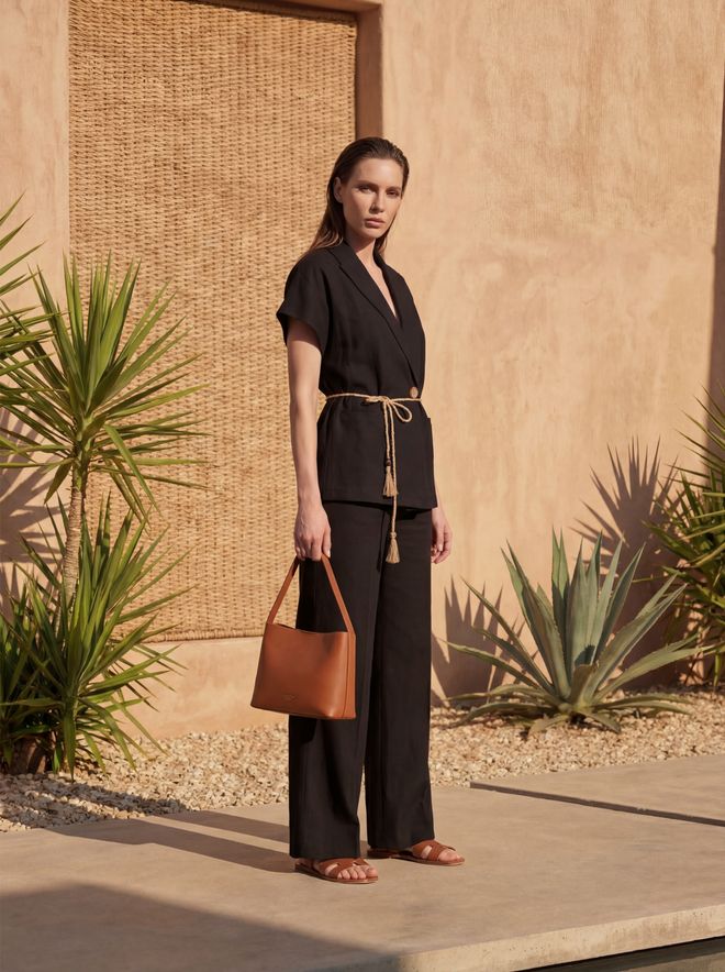 My Fashion Beige Casual Elegant Modest Suit With Wrap Midi Skirt Wholesale Clothing Spring