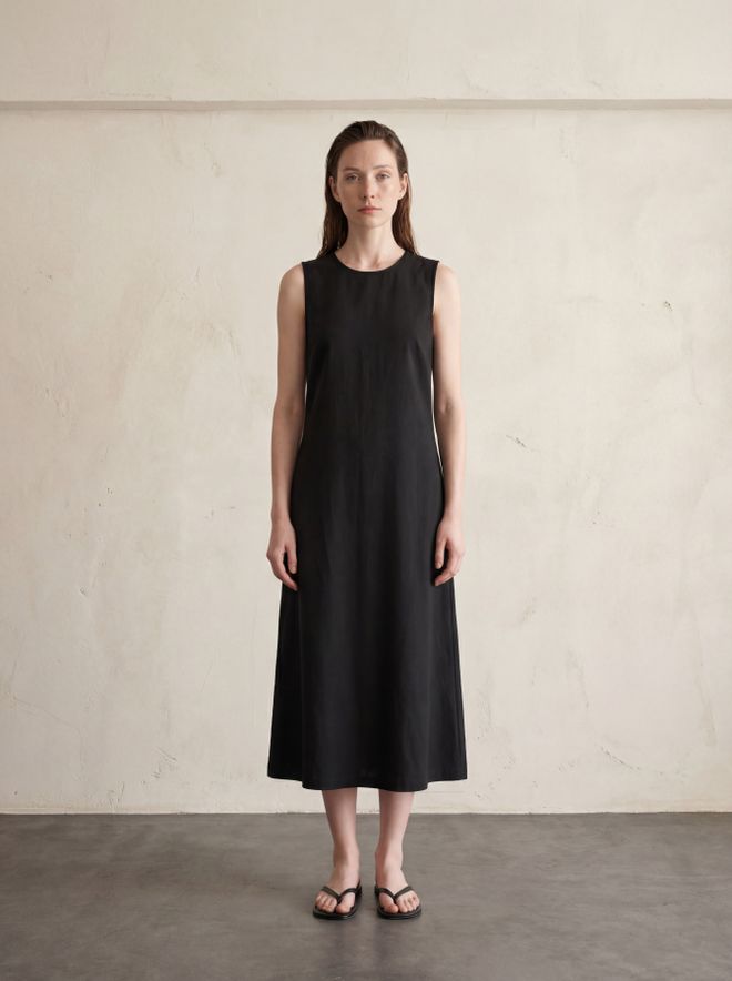 My Fashion Vestido Tipo Shift Negro Con Mangas Tipo Casquillo Para Ocasiones Elegantes Ropa al por mayor Casual