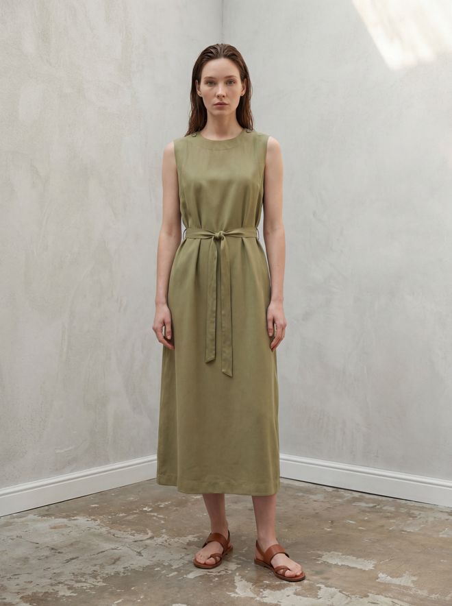 My Fashion Vestido Shift Caqui Con Mangas De Casquillo Ropa al por mayor Casual