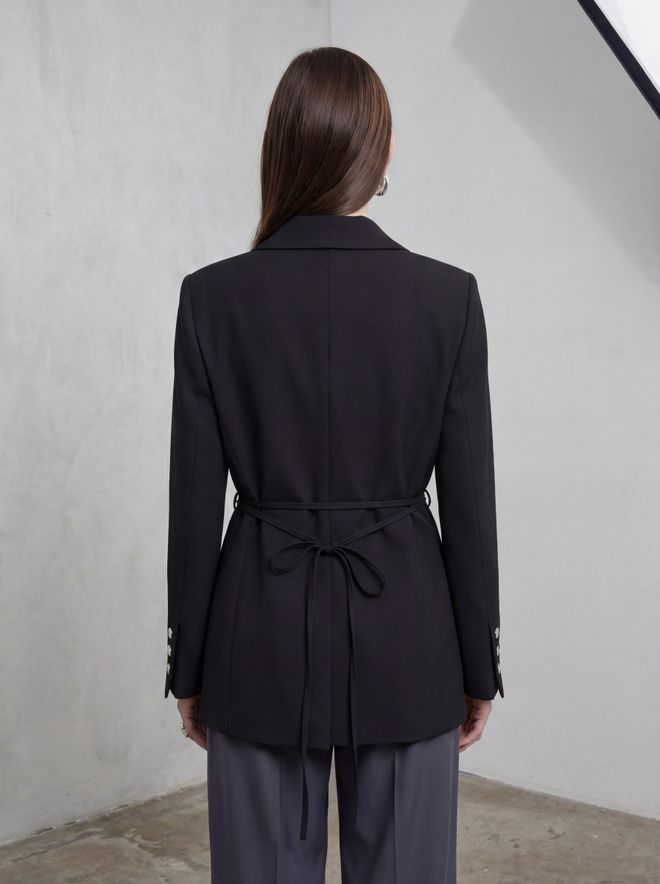 My Fashion Black Jacket Single Breasted Blazer For Elegant Style Wholesale Clothing Spring