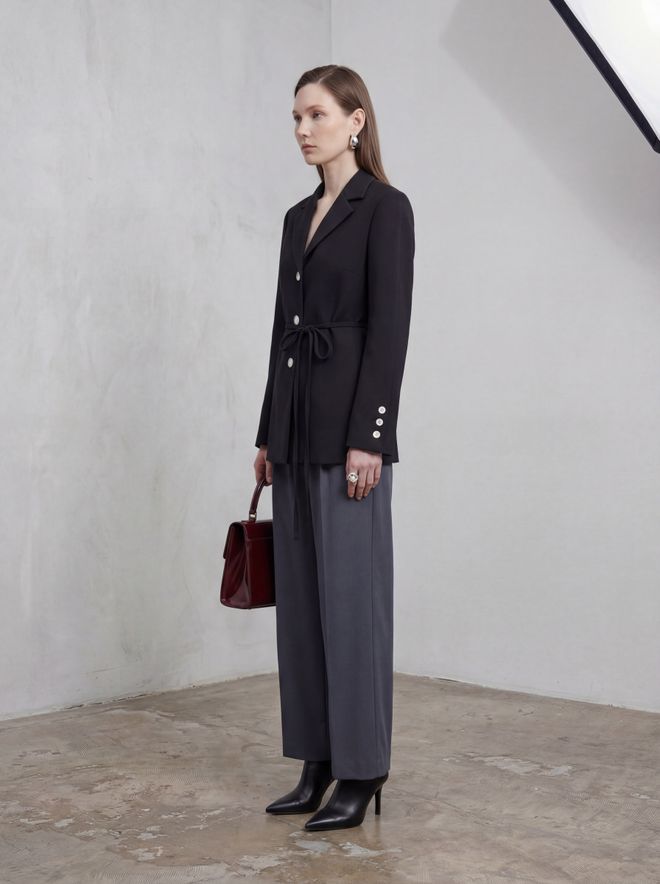 My Fashion Black Jacket Single Breasted Blazer For Elegant Style Wholesale Clothing Lycra