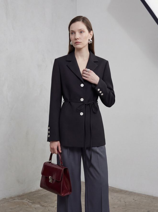 My Fashion Black Jacket Single Breasted Blazer For Elegant Style Wholesale Clothing Work