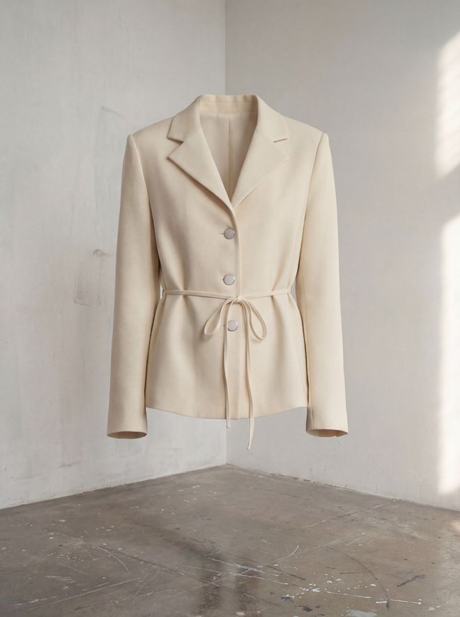 My Fashion Beige Elegant Single Breasted Blazer Jacket Wholesale Clothing Summer