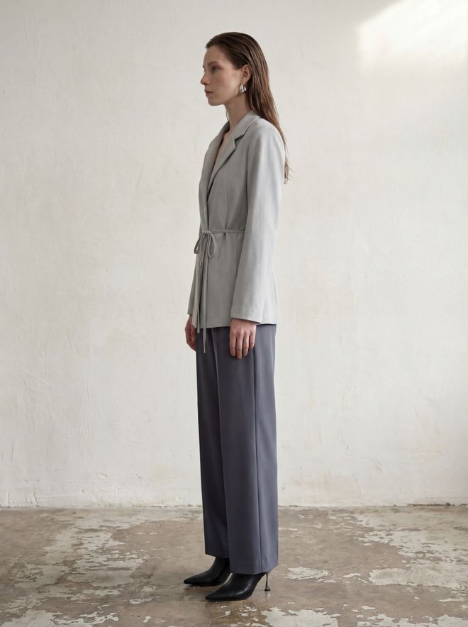 My Fashion Grey Single Breasted Blazer Jacket Wholesale Clothing Elegant