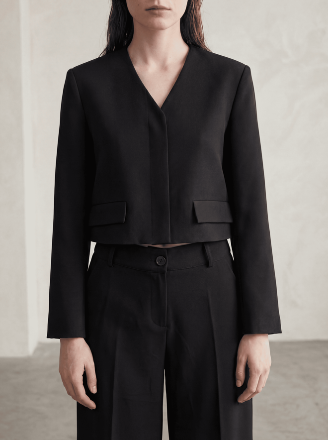 My Fashion Black Single Breasted Blazer Jacket Wholesale Clothing Elegant