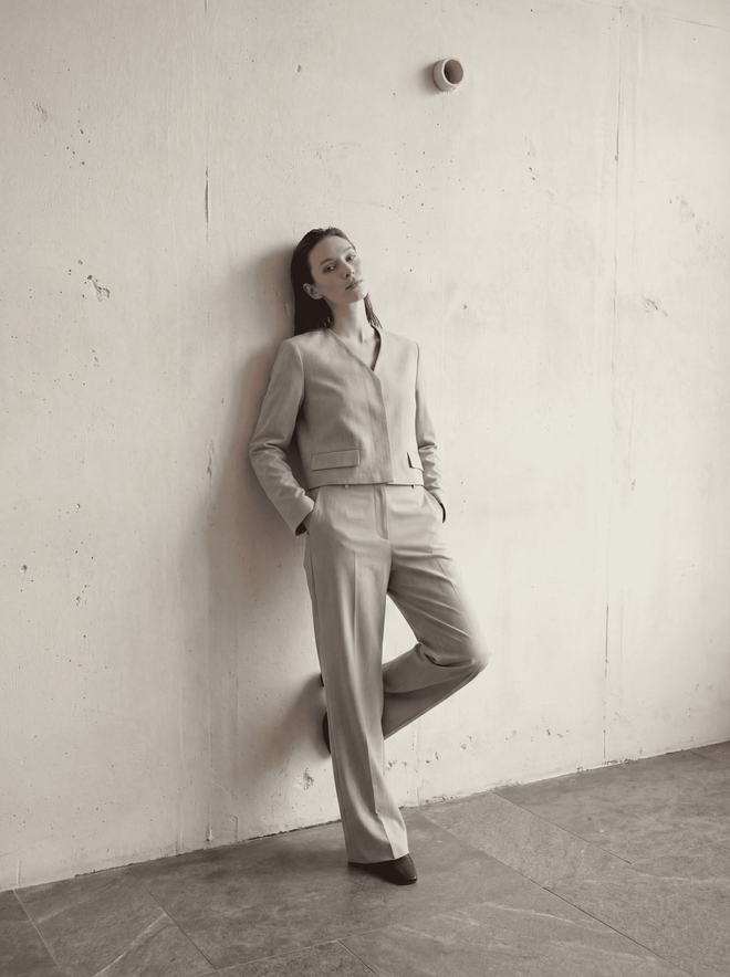 My Fashion Grey Single Breasted Blazer Jacket Wholesale Clothing Cotton