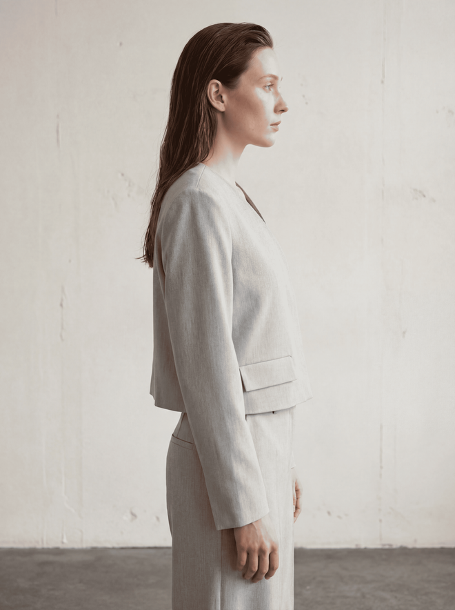 My Fashion Grey Single Breasted Blazer Jacket Wholesale Clothing Cocktail