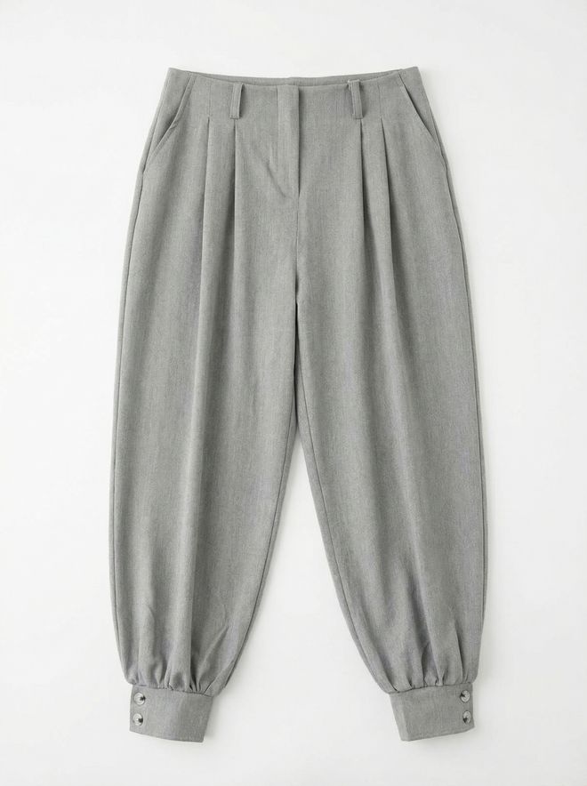 My Fashion Gri Zarif Tapered Balon Kesim Pantolon Toptan Giyim Gündelik