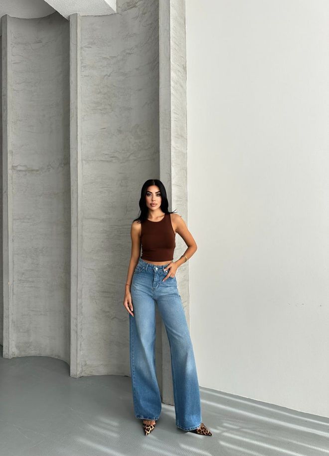My Jest Fashion Blue Mom Jeans With Wide Leg And High Waist Wholesale Clothing Fall