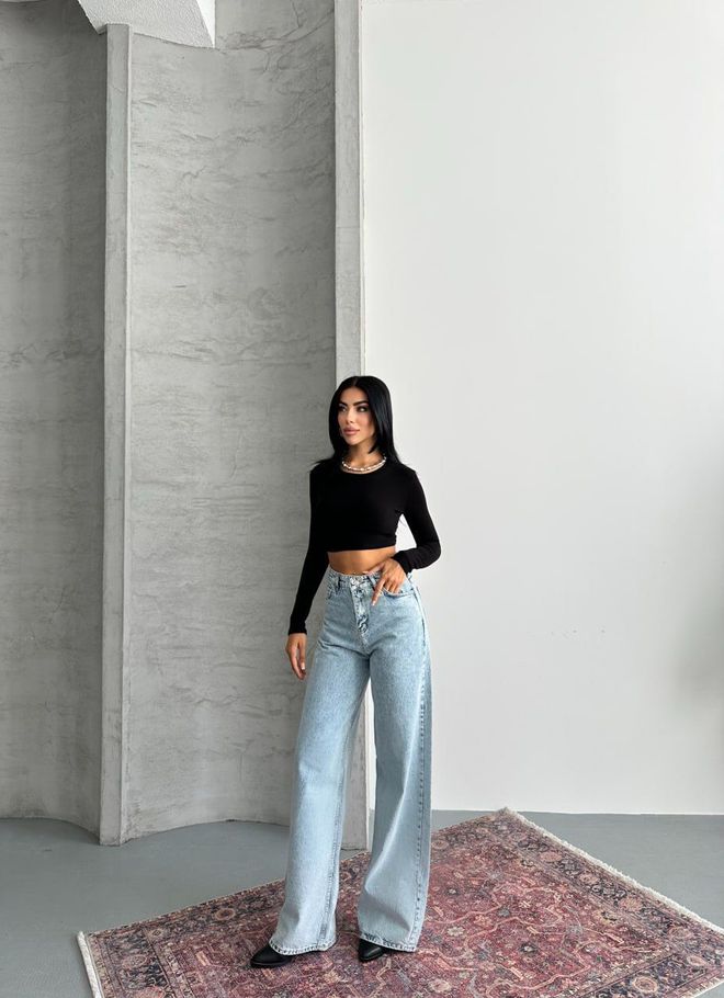 My Jest Fashion Τζιν Μπλε Wide Leg Ψηλόμεσο Palazzo Casual Χονδρικό εμπόριο ενδυμάτων Casual