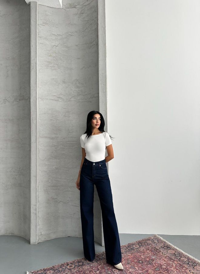 My Jest Fashion Blue Mom Jeans High Waist Wide Leg Buttoned Wholesale Clothing Vintage