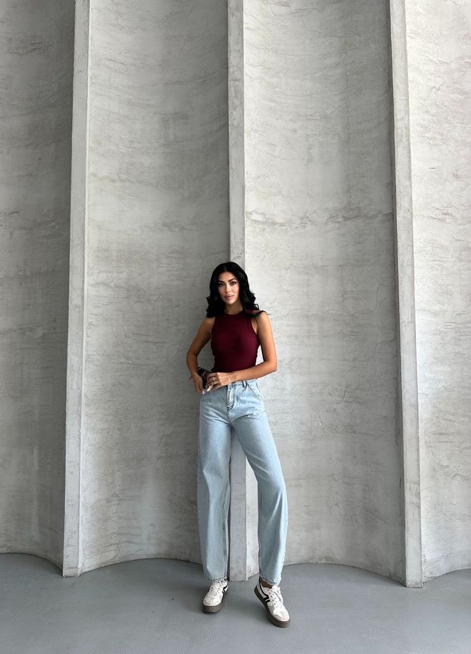 My Jest Fashion Μπλε Mom Τζιν Ψηλόμεσο Casual Streetwear Χονδρικό εμπόριο ενδυμάτων Casual