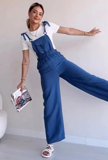A wholesale clothing model wears  Gardener Three Collar Overalls
, Turkish wholesale Jumpsuit of My Jest Fashion