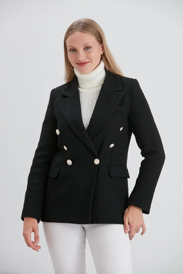 A wholesale clothing model wears  Lined Jacket Chanel
, Turkish wholesale Jacket of My Jest Fashion