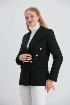 A wholesale clothing model wears mjf10303-lined-jacket-chanel, Turkish wholesale Jacket of My Jest Fashion