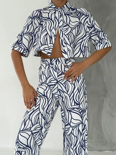Hurtowa modelka nosi MJF10046 - Digital Casual Double Suit, turecka hurtownia Garnitur firmy My Jest Fashion