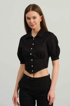 A model wears OFO10051 - Shirt-black, wholesale undefined of Offo to display at Lonca