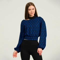 A wholesale clothing model wears OFO10135 - Blouse-saks, Turkish wholesale Blouse of Offo