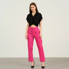A wholesale clothing model wears ofo10435-gabardine-classic-trousers, Turkish wholesale Pants of Offo