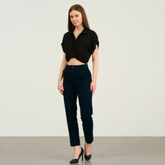 A wholesale clothing model wears ofo10436-gabardine-classic-trousers, Turkish wholesale Pants of Offo