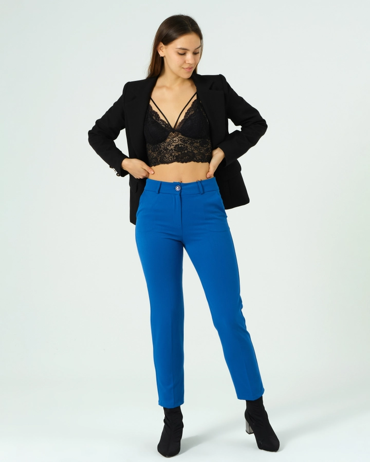 A wholesale clothing model wears 40749 - PANTS-SAKS, Turkish wholesale Pants of Offo