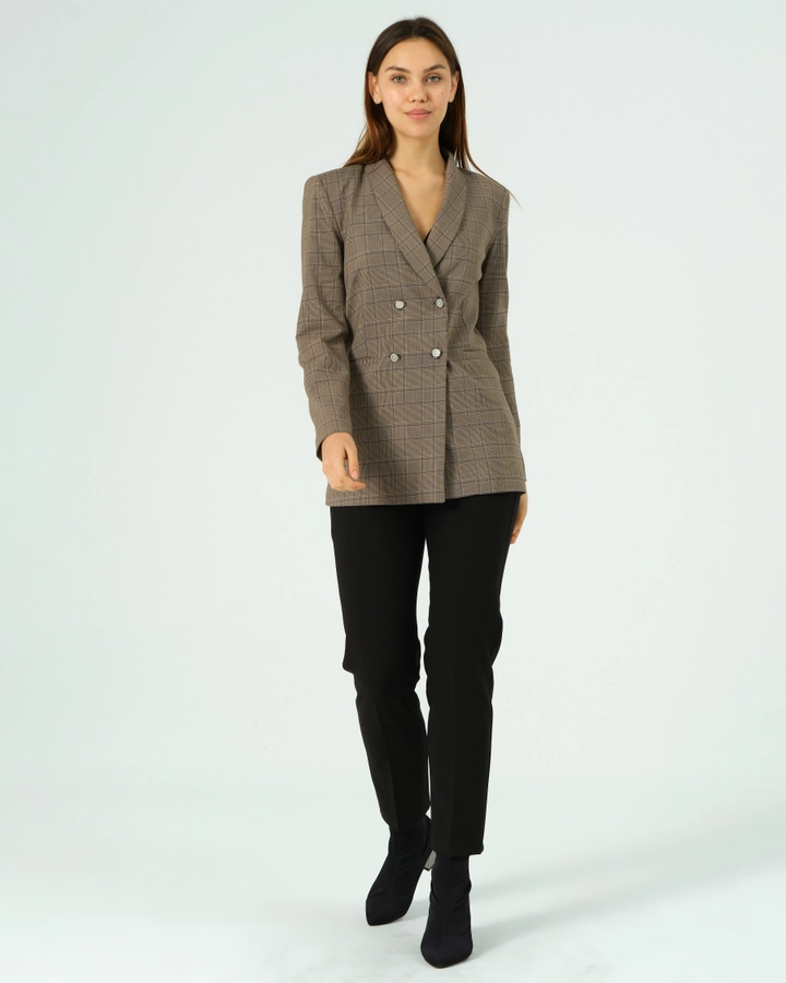 Модель оптовой продажи одежды носит 40961 - Jacket - Brown, турецкий оптовый товар Куртка от Offo.
