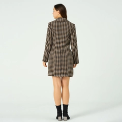 Veleprodajni model oblačil nosi 41017 - Coat - Black Brown, turška veleprodaja Plašč od Offo