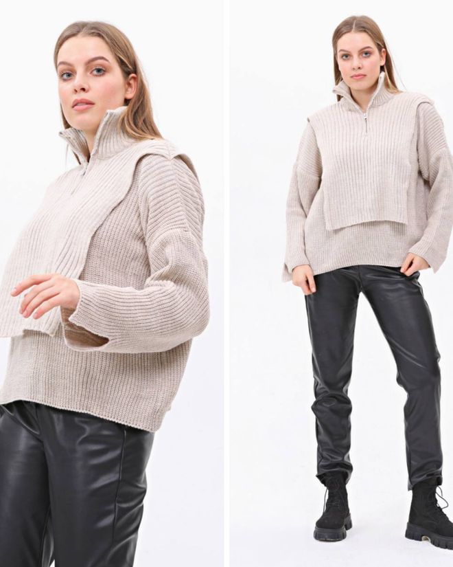 Ouz Fashion Jersey De Punto Con Cuello De Monja Ropa al por mayor Casual