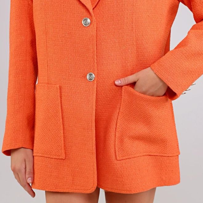 Ouz Fashion Tweed Fabric Jacket Wholesale Clothing Formal
