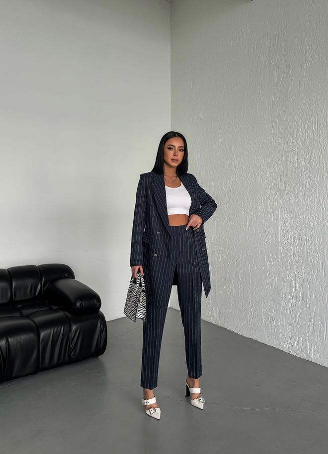 Ouz Fashion Μπουφάν Με Ρίγες Τεσσάρων Κουμπιών Χονδρικό εμπόριο ενδυμάτων Επίσημο