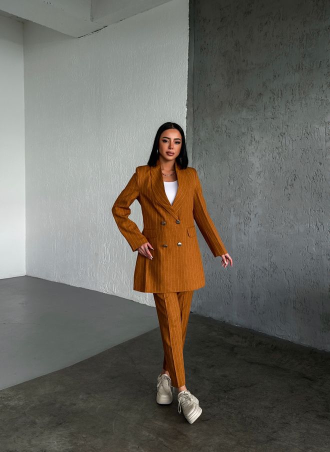 Ouz Fashion Veste Rayée À Quatre Boutons Vêtements en gros Formel