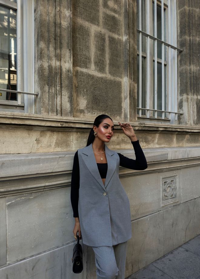 Ouz Fashion سترة طويلة مبطنة بالبولي فيسكوز مع شقوق ملابس بالجملة غير رسمي
