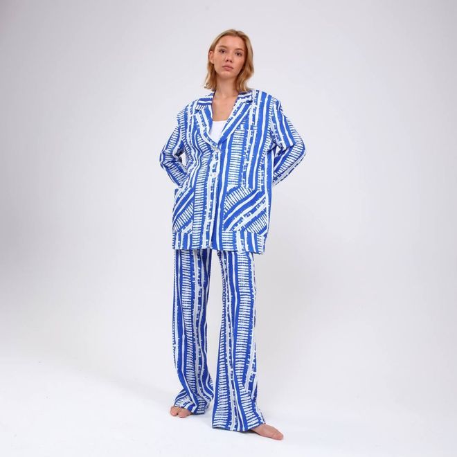 Ouz Fashion Ψηφιακή Εκτύπωση Ριγέ Μπουφάν Χονδρικό εμπόριο ενδυμάτων Επίσημο