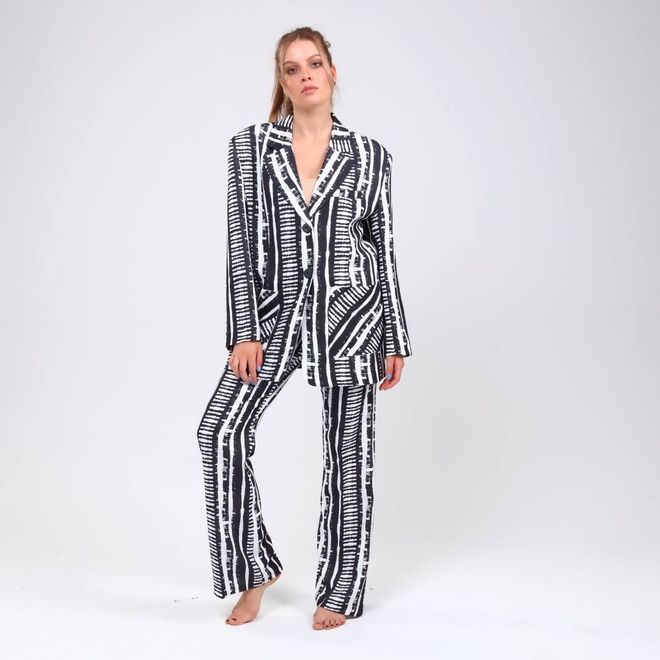 Ouz Fashion Giacca A Righe Con Stampa Digitale Abbigliamento all'ingrosso Formale