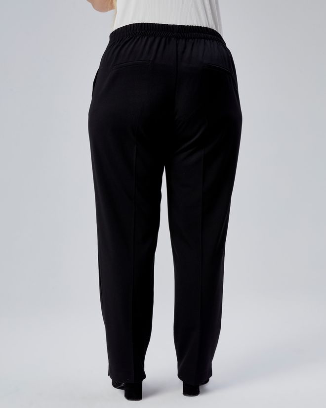 Ouz Fashion Decorative Buttoned Back Waist Elastic Plus Size Pants Wholesale Clothing Casual