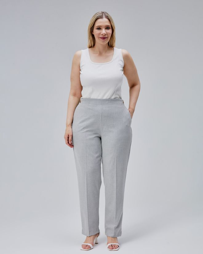 Ouz Fashion Pantalones Decorativos Con Botones En La Cintura Trasera Y Elásticos De Talla Grande Ropa al por mayor Casual