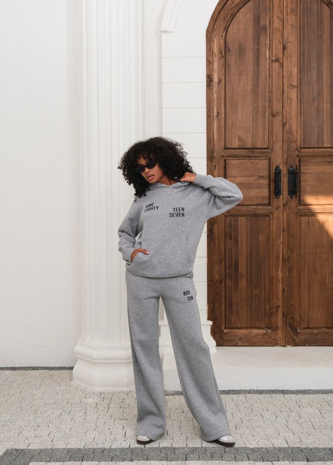 Ouz Fashion Chándal Gris Oversize Con Cuello Con Capucha Y Jogger Ropa al por mayor Casual