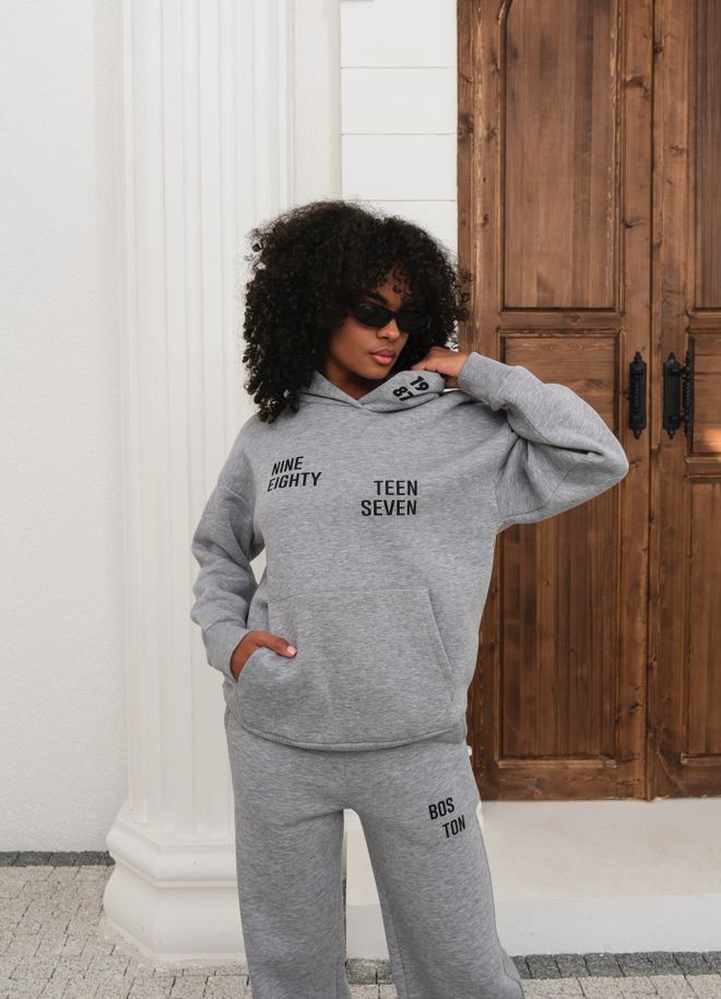 Ouz Fashion Grey Oversized Fit Hooded Neck Jogger Tracksuit Wholesale Clothing 1