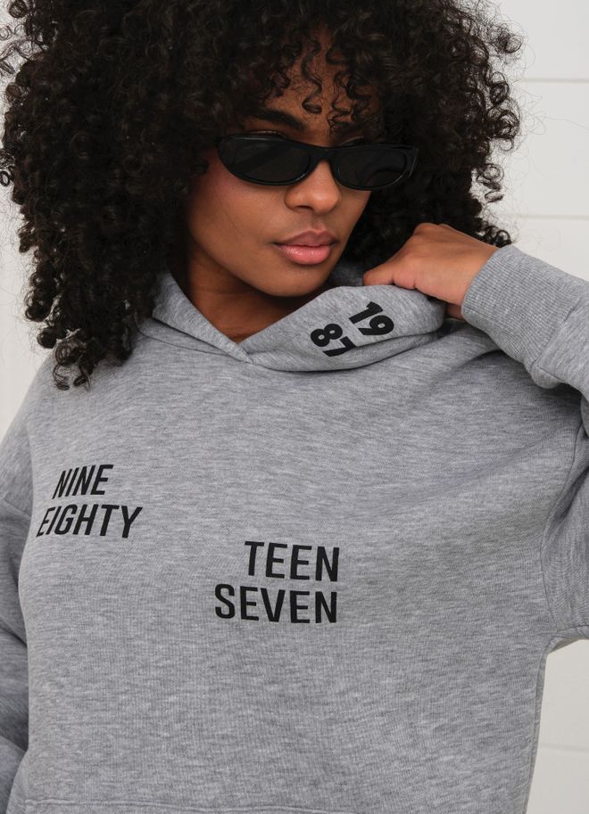 Ouz Fashion Grey Oversized Fit Hooded Neck Jogger Tracksuit Wholesale Clothing Spring