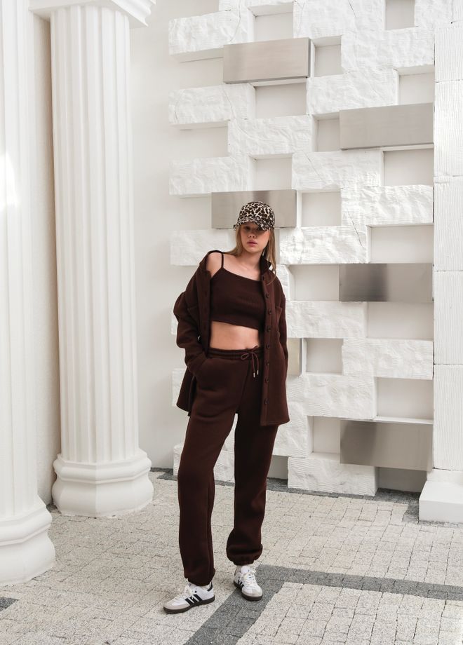 Ouz Fashion Brown Tracksuit Oversized Fit Jogger For Casual & Sport Wholesale Clothing Casual