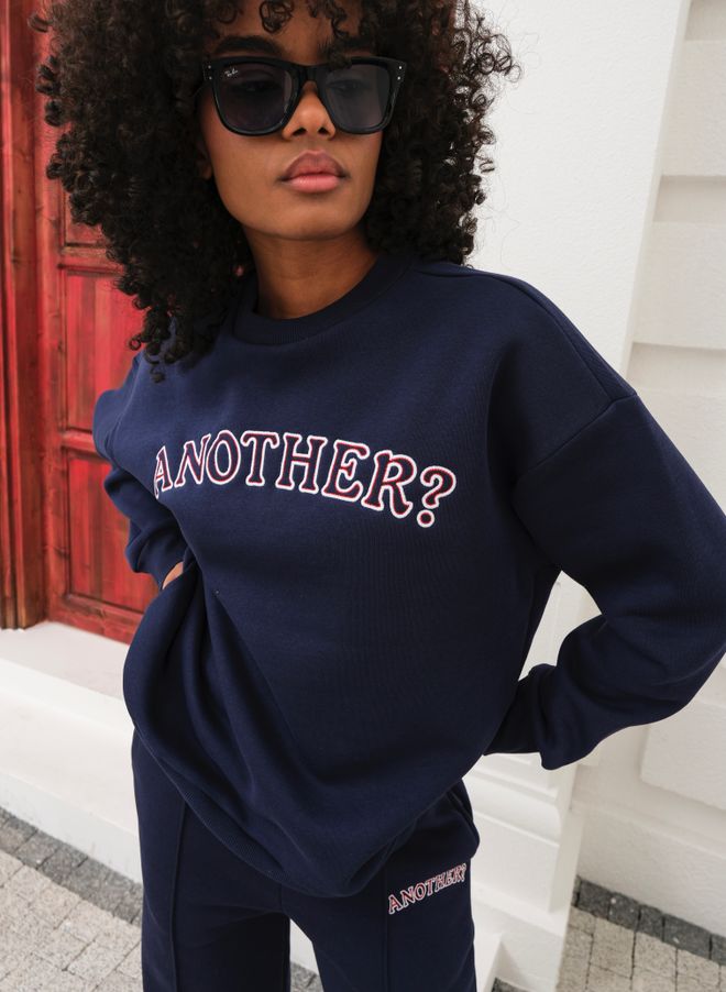Ouz Fashion Navy Blue Letter Print Tracksuit Wholesale Clothing Casual