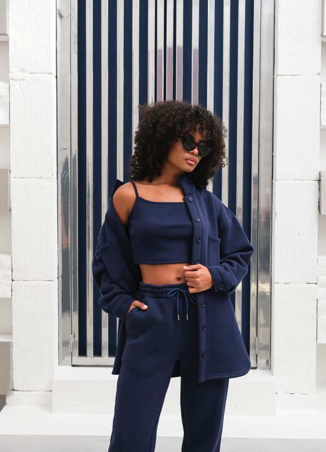 Ouz Fashion Navy Blue Tracksuit Casual Sport Streetwear Wholesale Clothing Casual