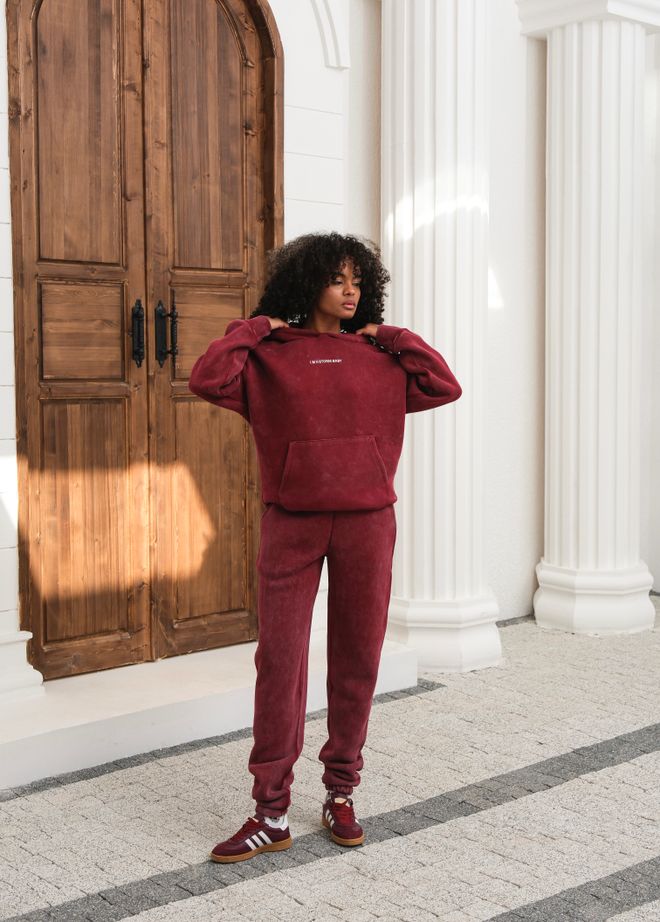 Ouz Fashion Claret Red Tracksuit Wholesale Clothing Casual