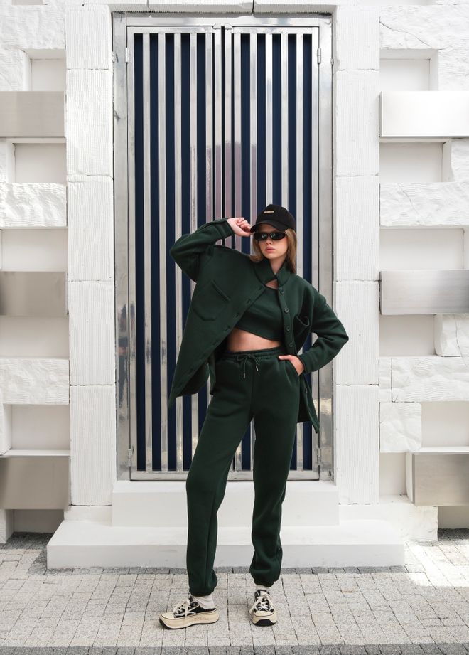 Ouz Fashion Green Tracksuit Casual Sport Streetwear Wholesale Clothing Casual