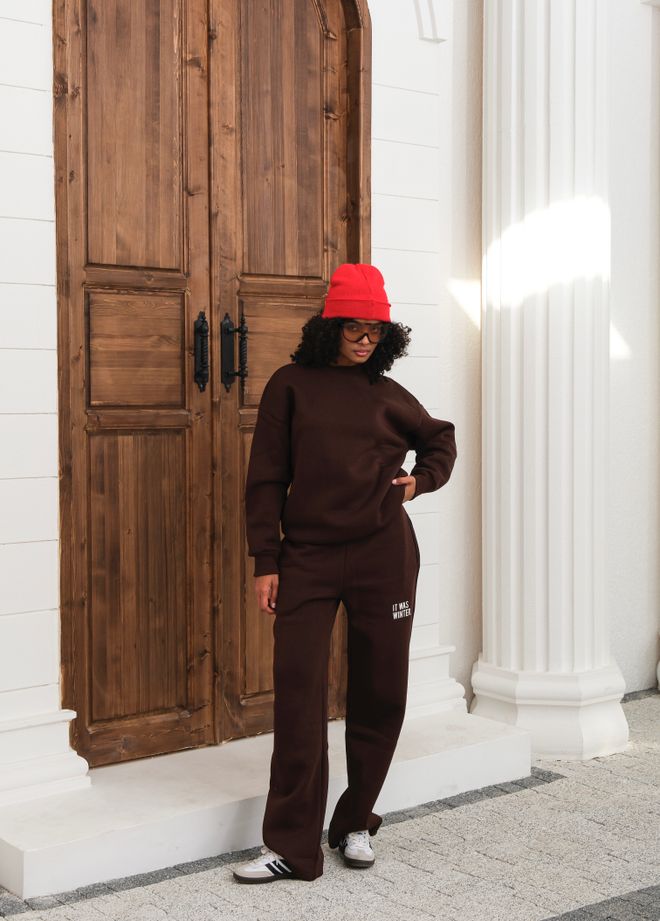 Ouz Fashion Hnedá Tepláková Súprava Neformálny Streetwear Športový Veľkoobchod s oblečením Skromný