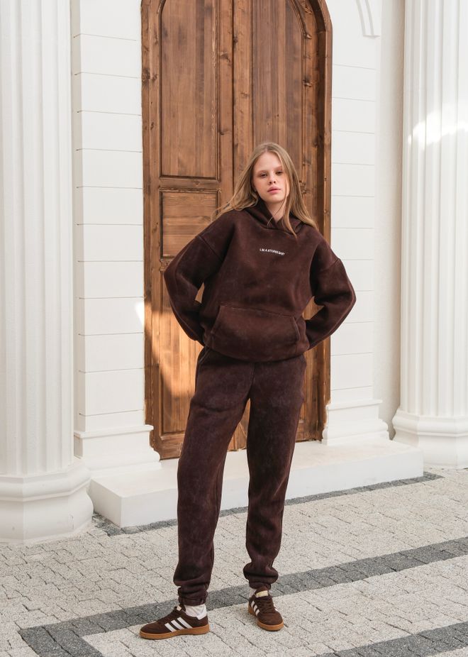 Ouz Fashion Brown Tracksuit Oversized Jogger With Hooded Neck Wholesale Clothing Casual