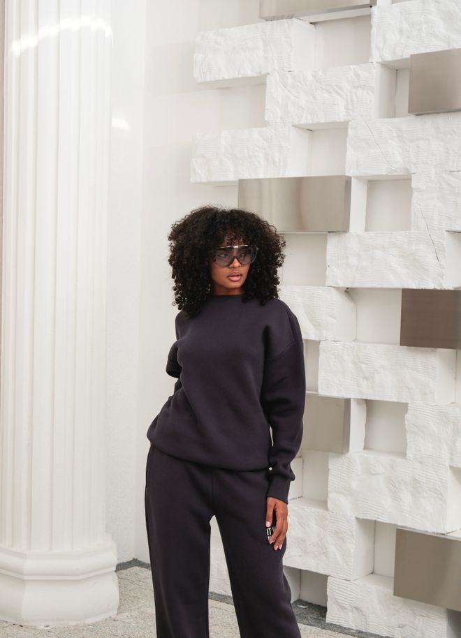 Ouz Fashion Tuta Sportiva Casual Nera Oversize Abbigliamento all'ingrosso Modesto