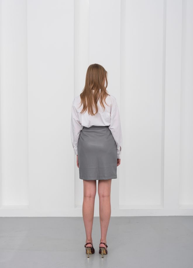 Ouz Fashion Spódnica Szary Ołówkowa Mini Wysoki Stan Formalna Elegancka Hurtowa sprzedaż odzieży Praca