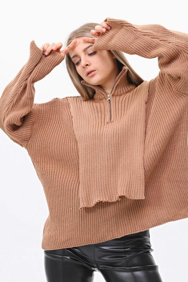 Ouz Fashion Nun Collar Knitted Sweater Wholesale Clothing Casual
