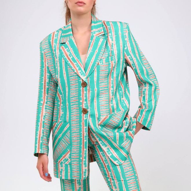 Ouz Fashion Пругаста Јакна Са Дигиталним Принтом Велепродаја одеће Рођендан